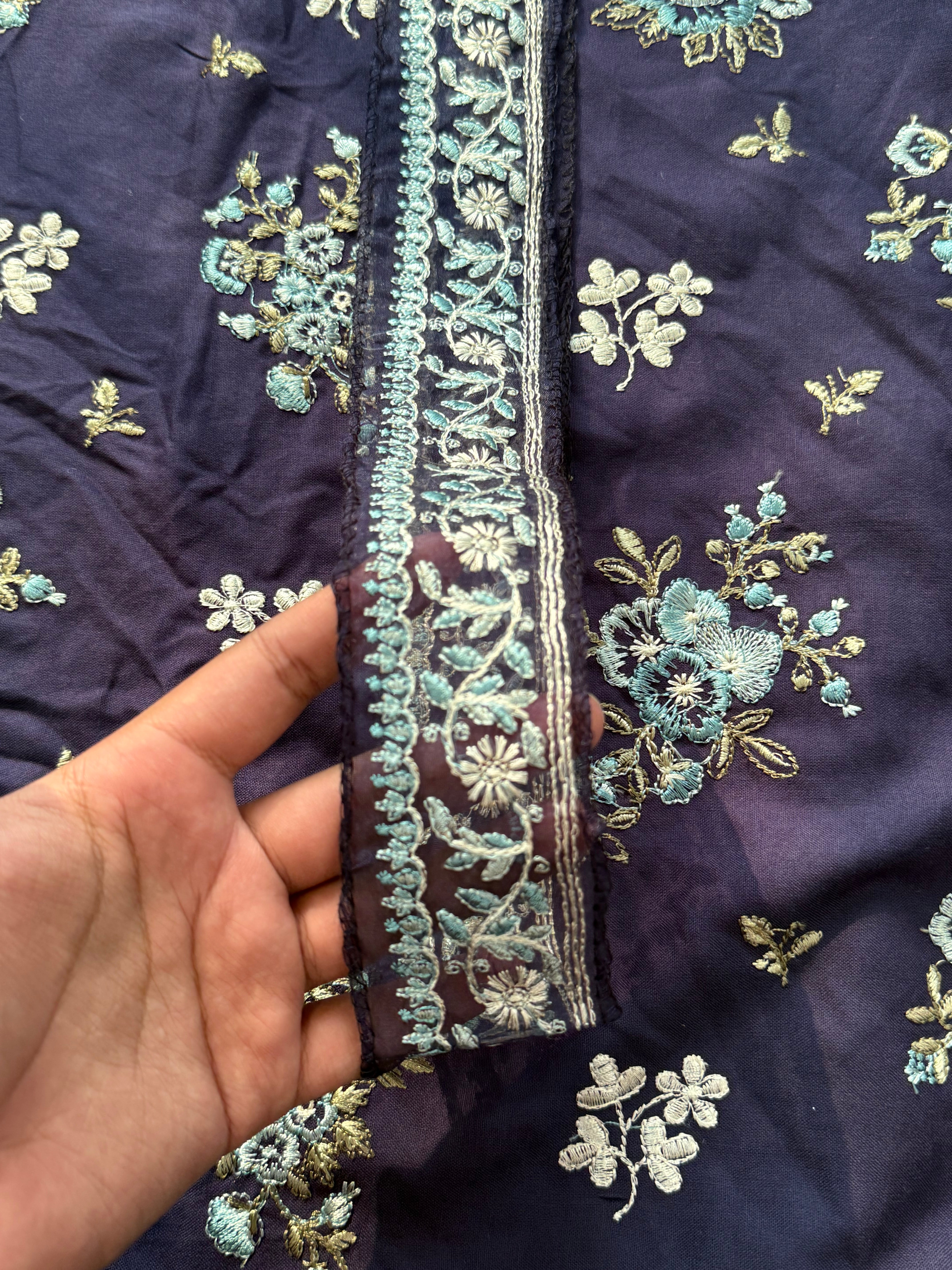 KAHF COTTON EMBROIDERY PATCH SUIT 1 Q