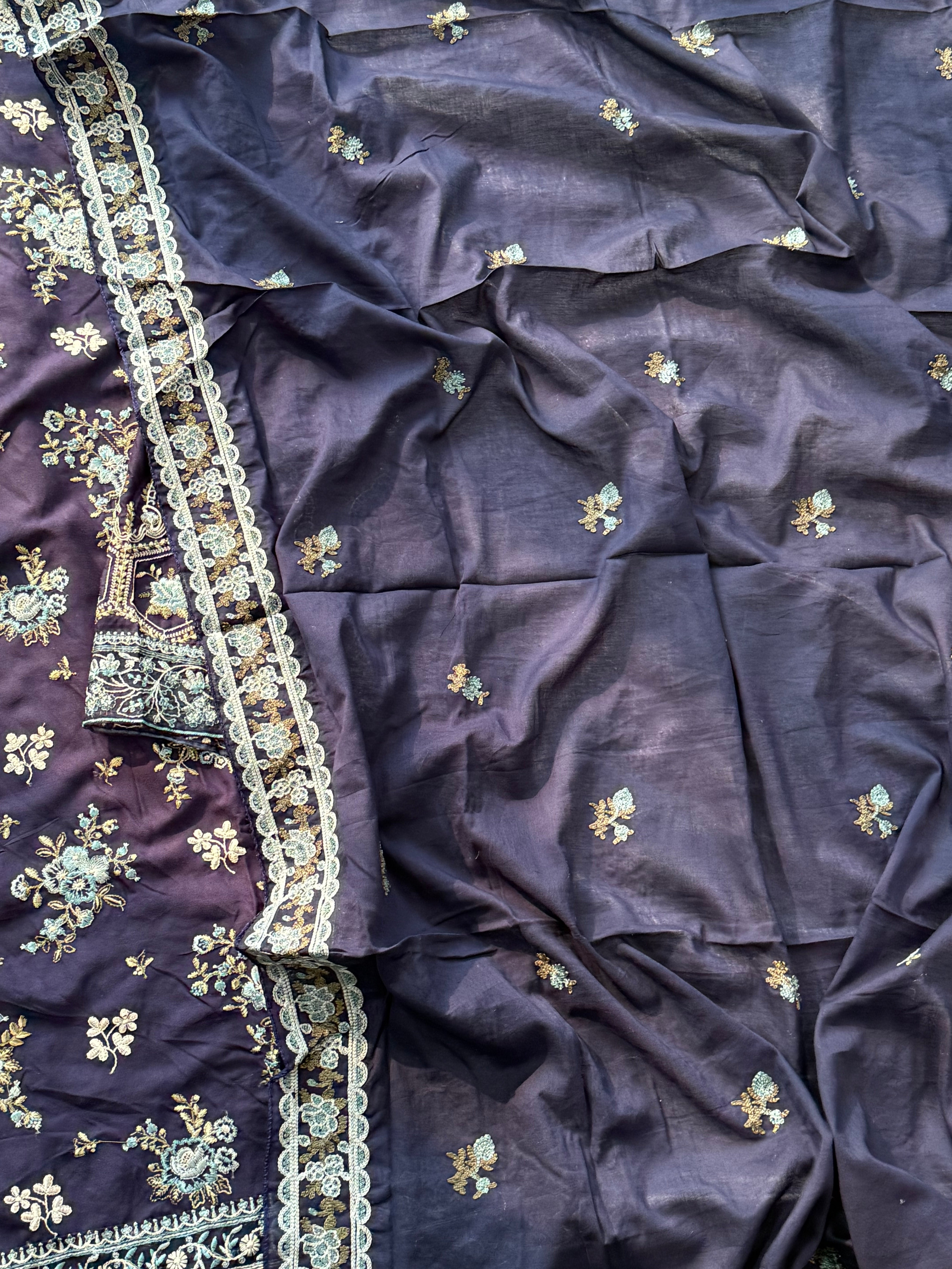 KAHF COTTON EMBROIDERY PATCH SUIT 1 Q