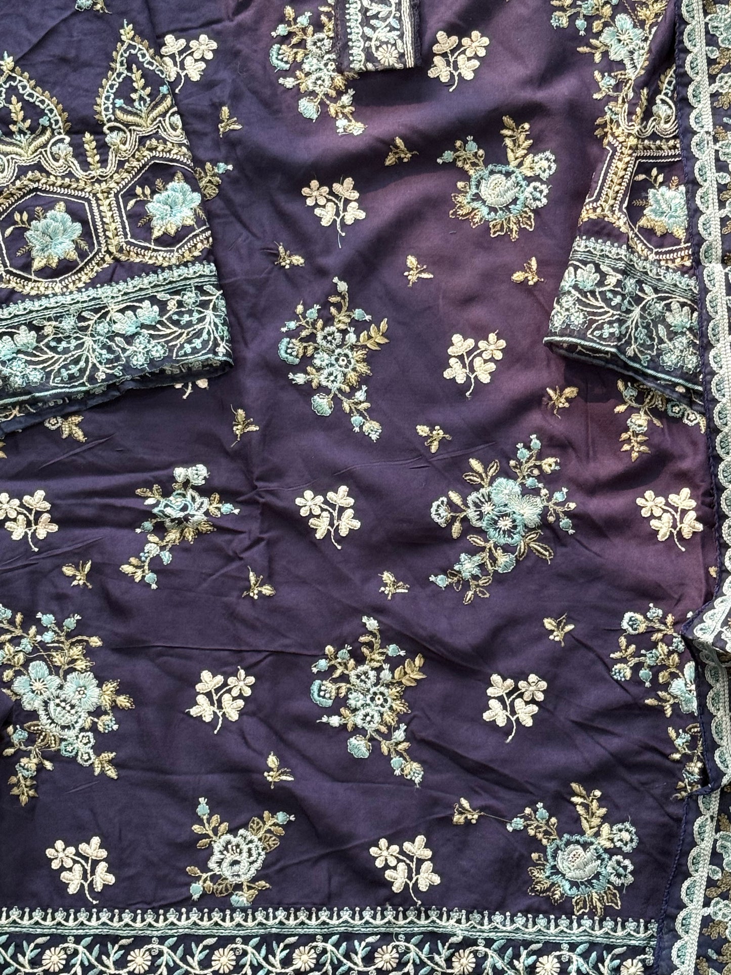 KAHF COTTON EMBROIDERY PATCH SUIT 1 Q