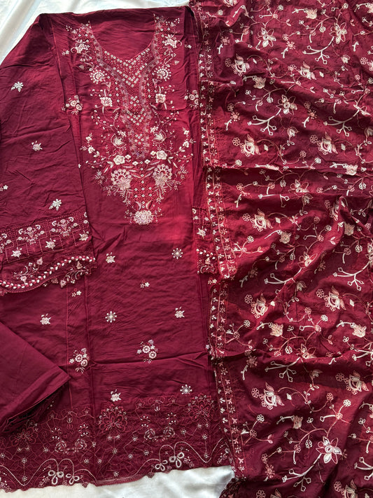 KAHF COTTON EMBROIDERY PATCH SUIT 2 Q