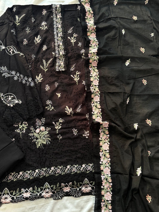 KAHF COTTON EMBROIDERY PATCH SUIT Q