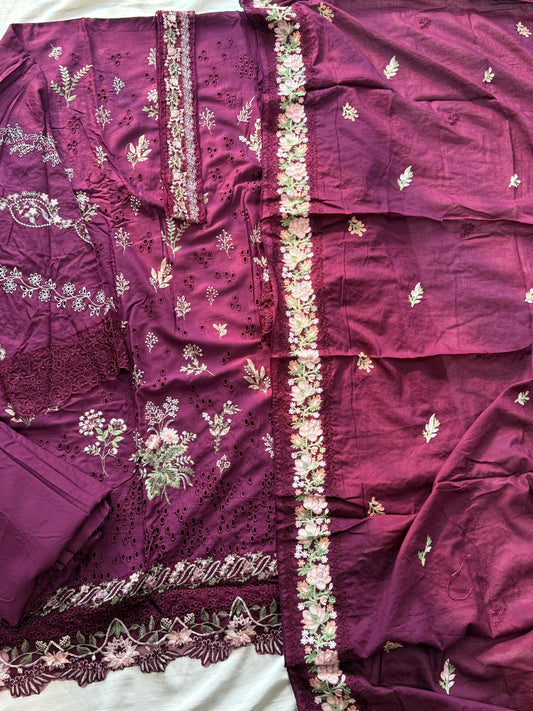 KAHF COTTON EMBROIDERY PATCH SUIT 5 Q