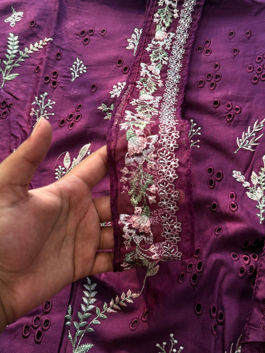 KAHF COTTON EMBROIDERY PATCH SUIT 5 Q