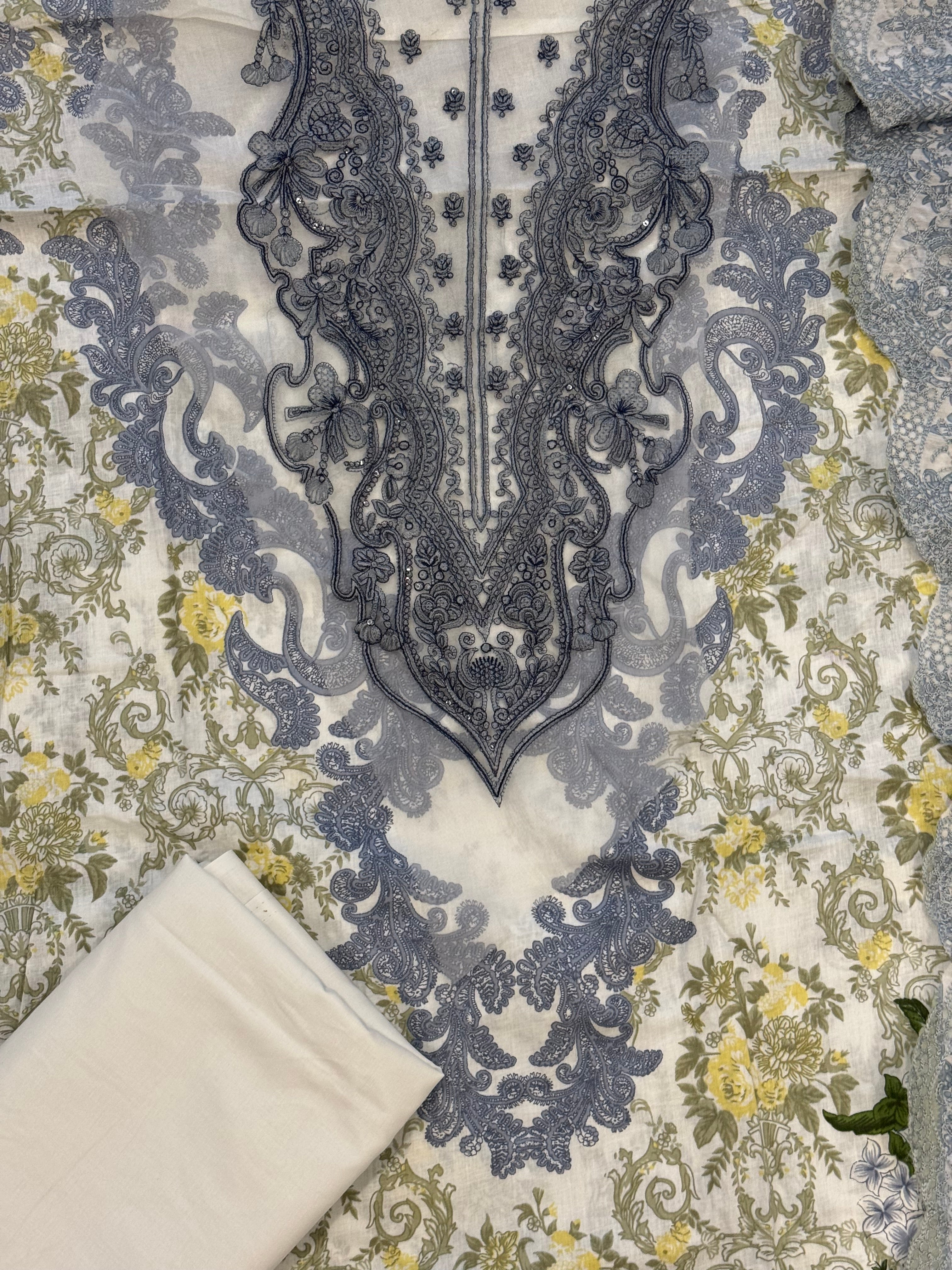 HAALA LAWN EMBROIDERY PATCH SUIT 4 Q