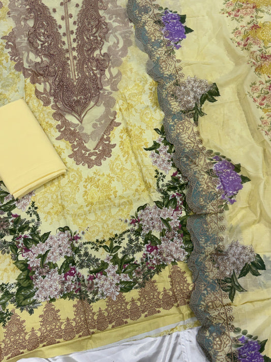HAALA LAWN EMBROIDERY PATCH SUIT 2 Q