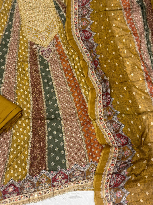 MUMTAZ MUSLIN EMBROIDERY SUIT 407 Q