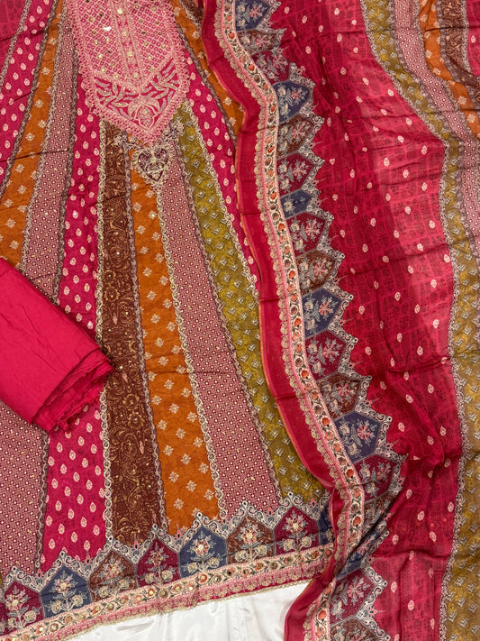MUMTAZ MUSLIN EMBROIDERY SUIT 407 Q