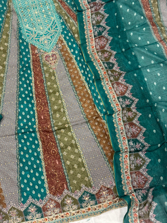 MUMTAZ MUSLIN EMBROIDERY SUIT 407 Q