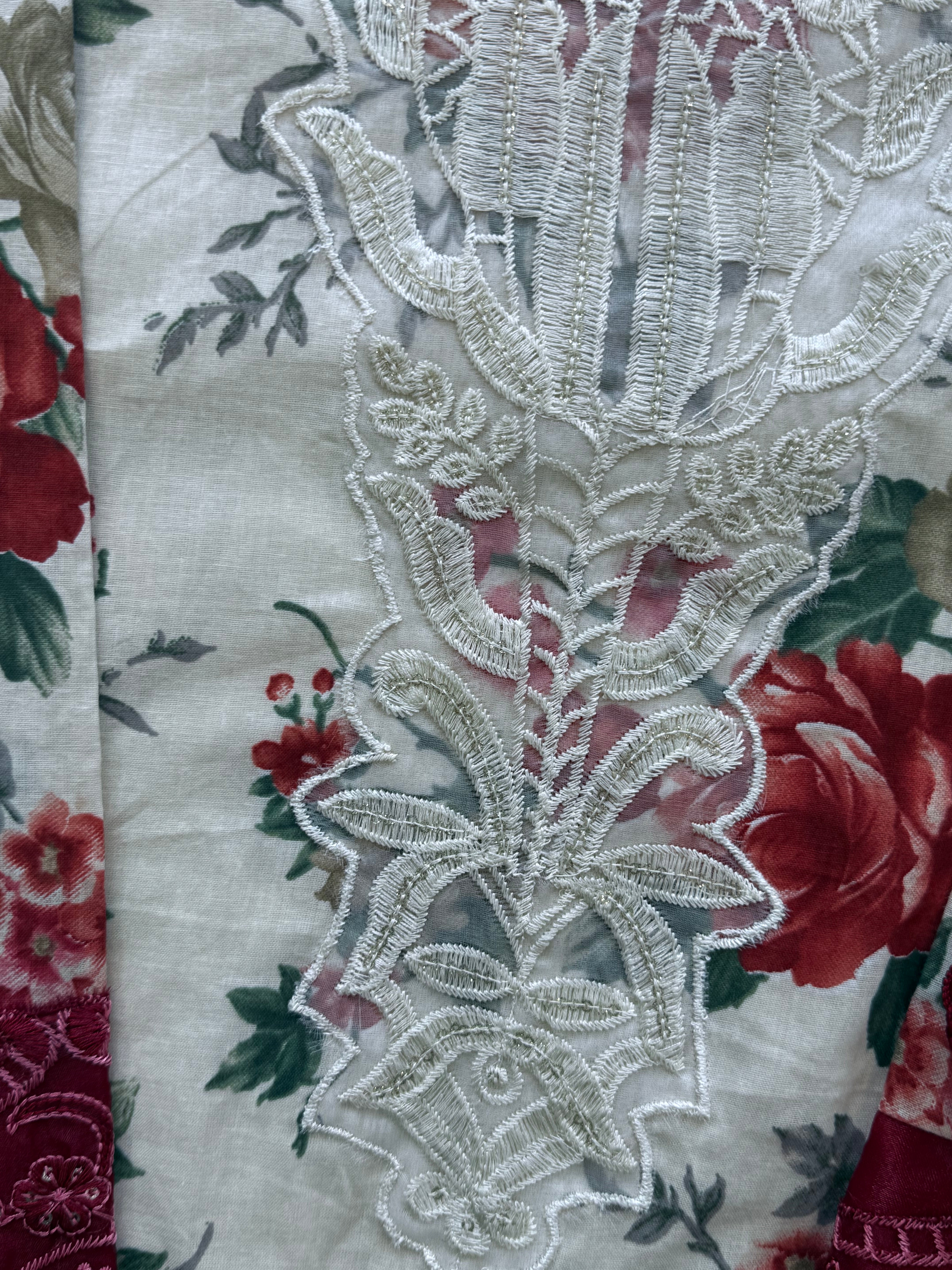 FLORAL COTTON PATCH FARSHI SHALWAR SUIT