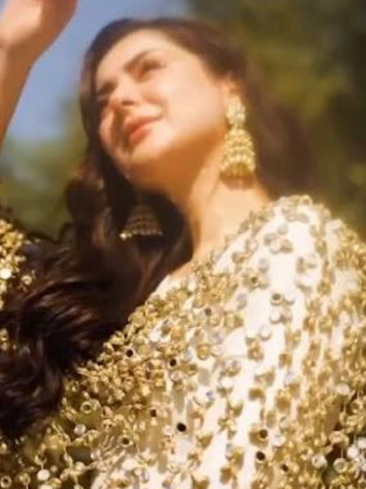 HANIA MIRROR JAAL DUPATTA Q