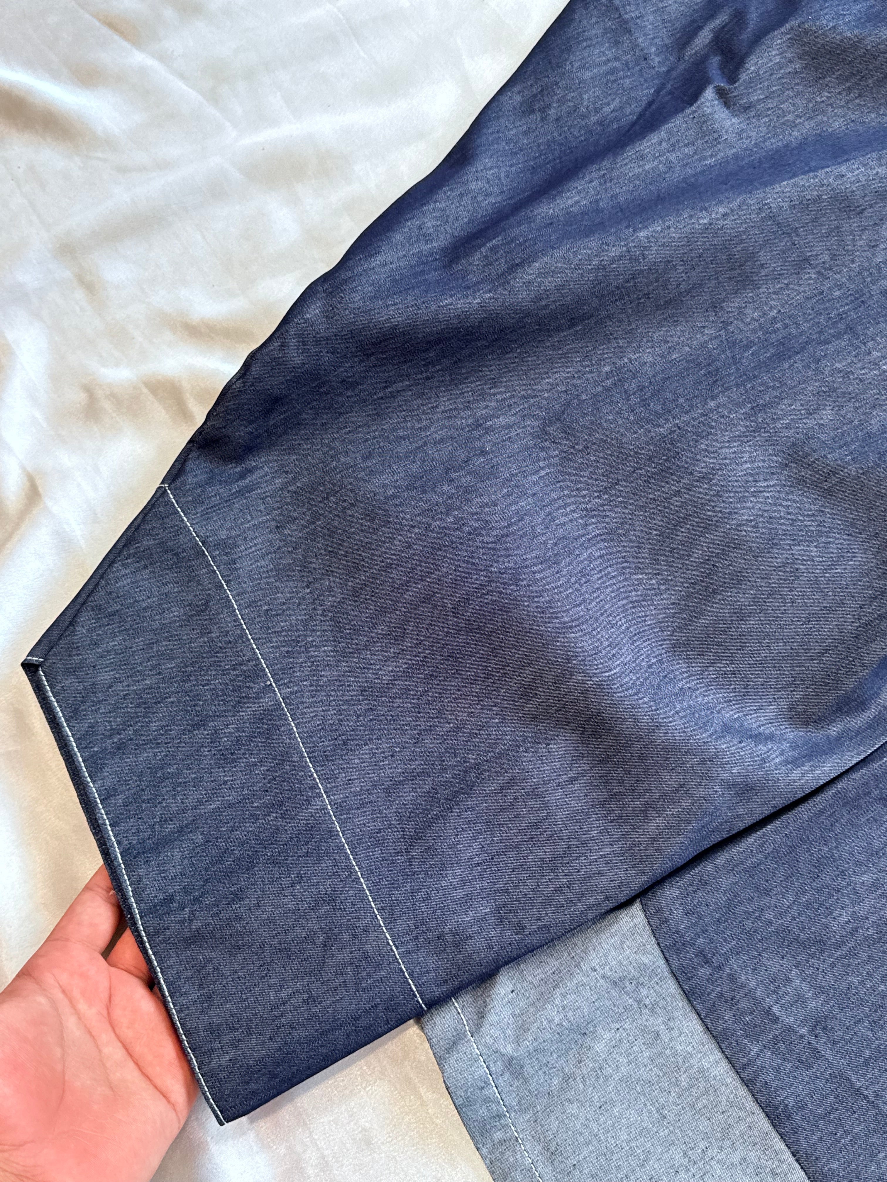DENIM FARSHI SHALWAR SUIT(Handbag included)