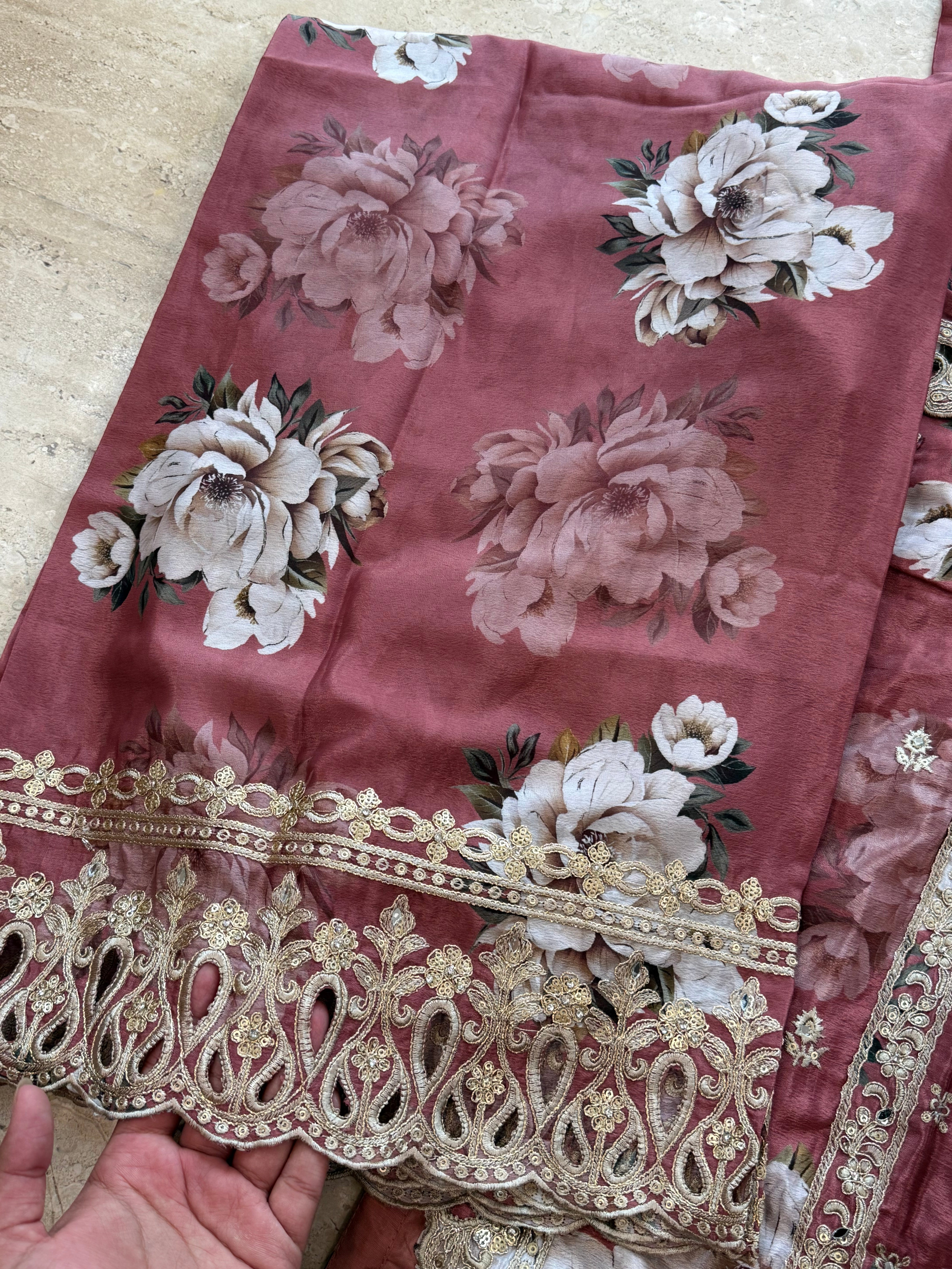 CHINNON SILK READYMADE EMBROIDERY SUIT 977 Q