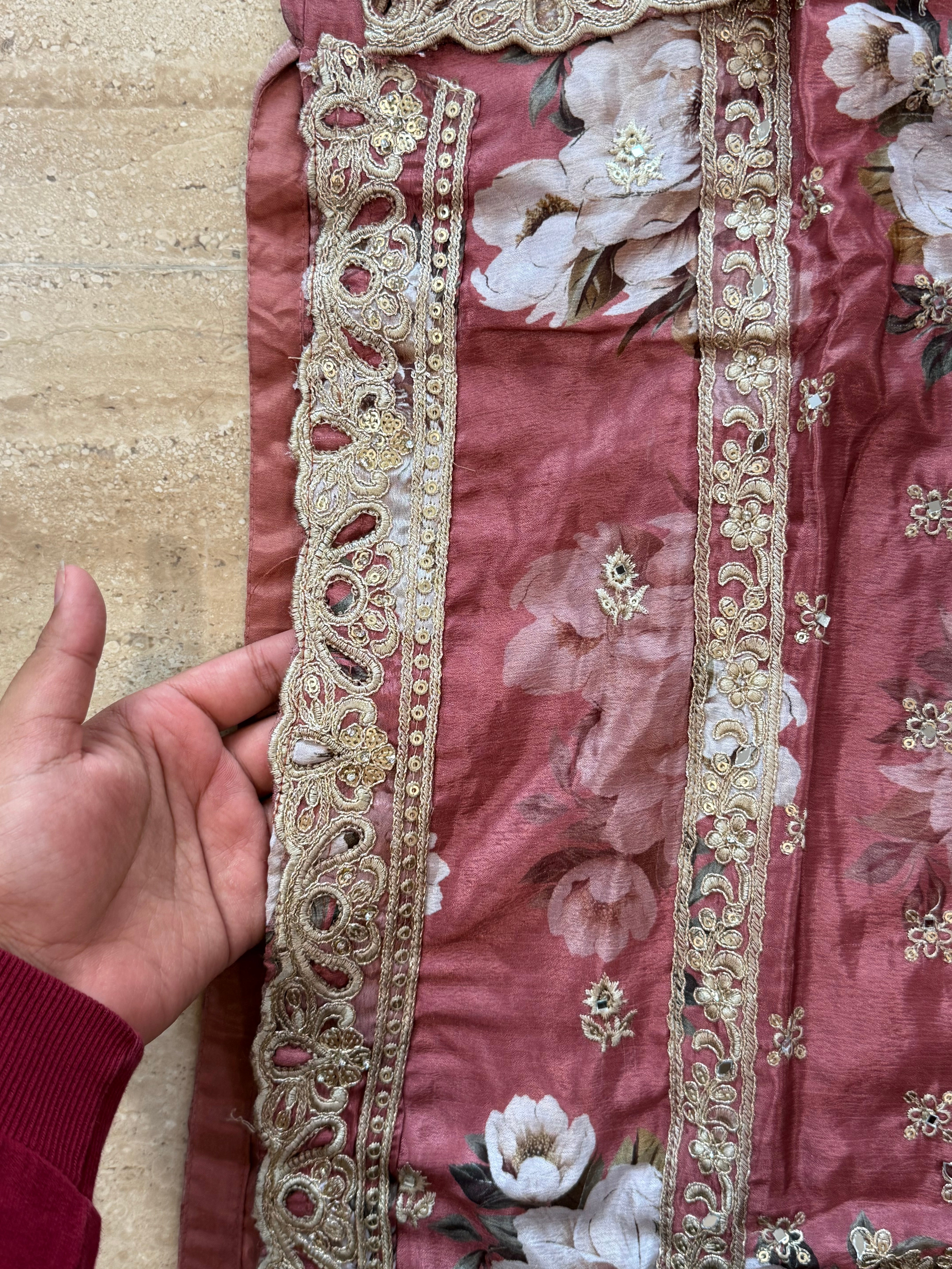 CHINNON SILK READYMADE EMBROIDERY SUIT 977 Q