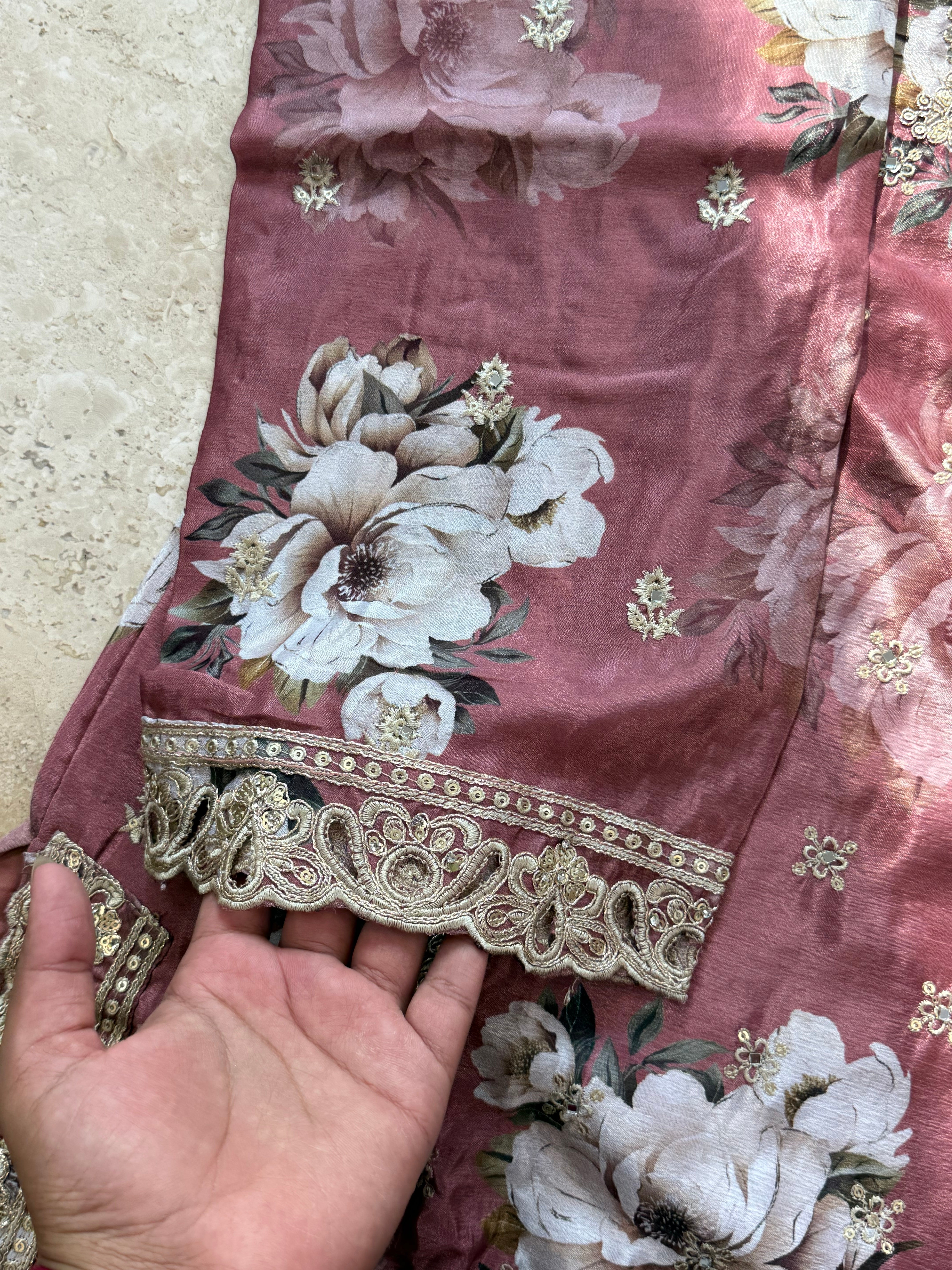 CHINNON SILK READYMADE EMBROIDERY SUIT 977 Q