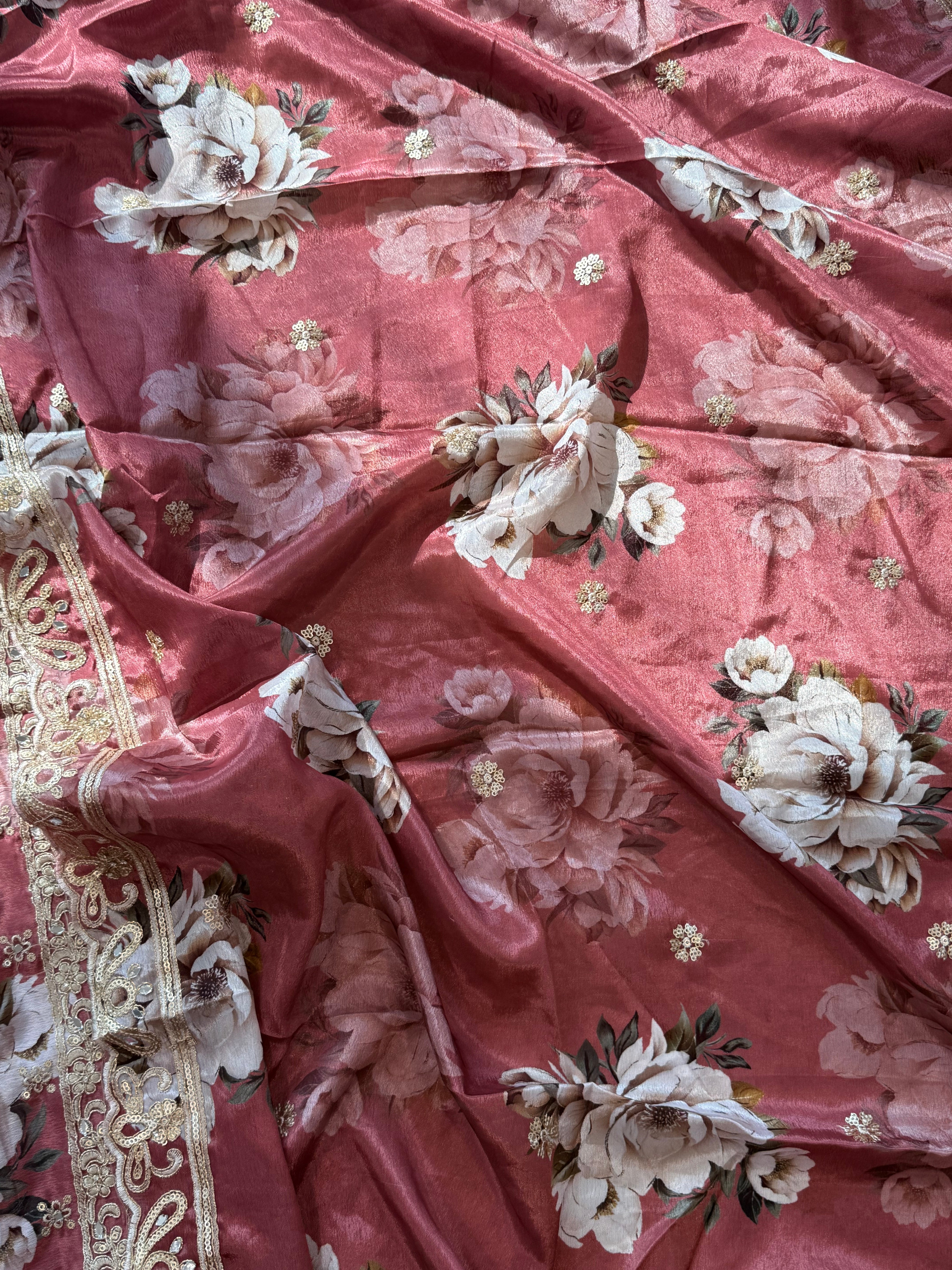 CHINNON SILK READYMADE EMBROIDERY SUIT 977 Q