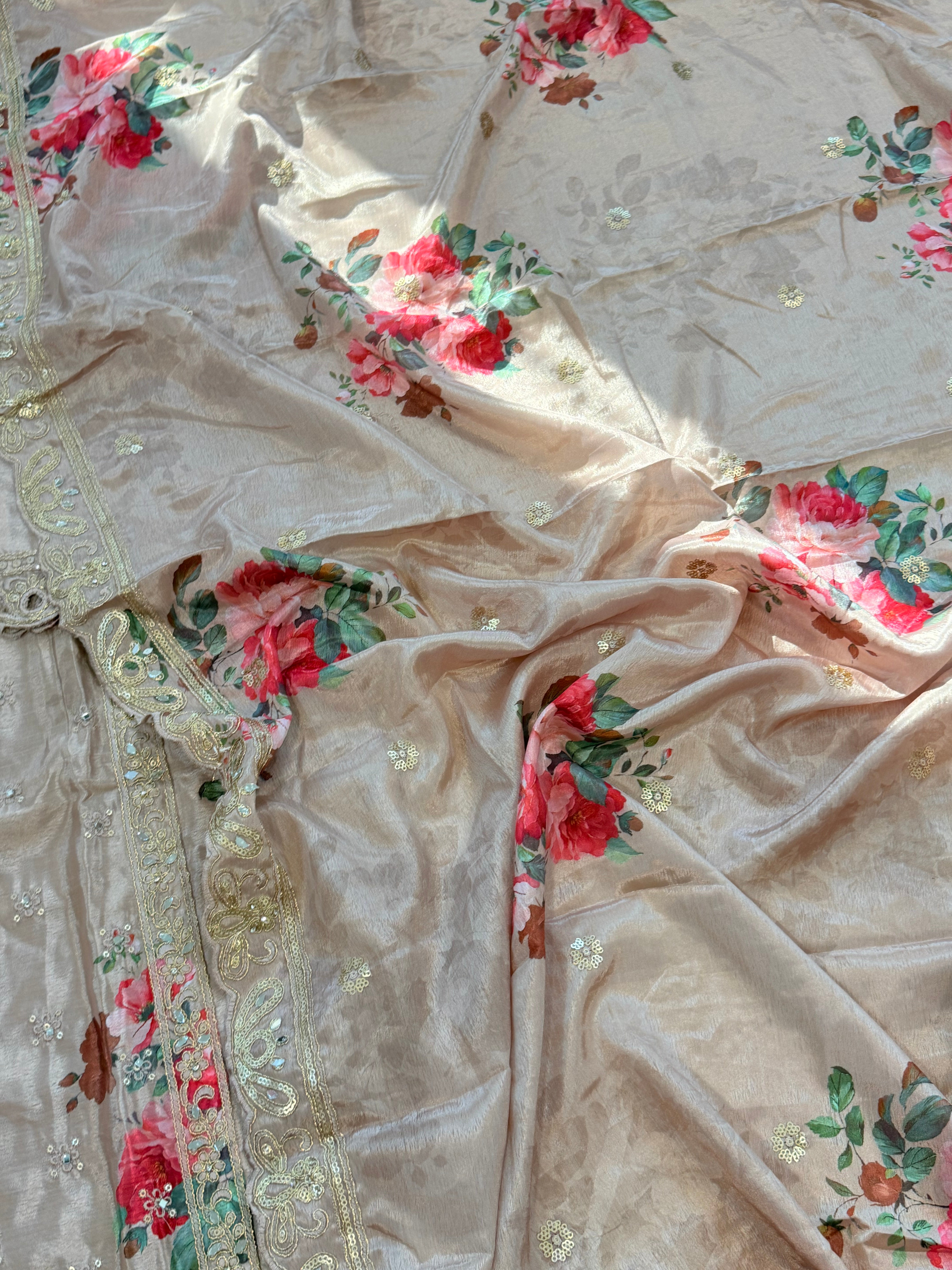 CHINNON SILK READYMADE EMBROIDERY SUIT 977 Q