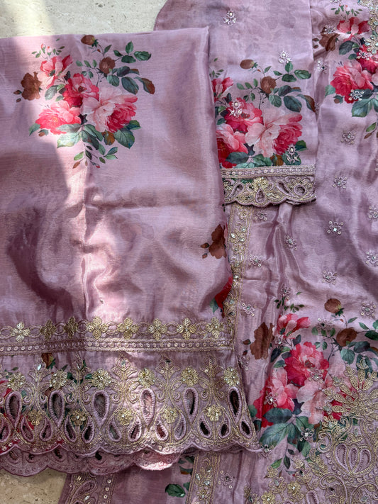 CHINNON SILK READYMADE EMBROIDERY SUIT 977 Q