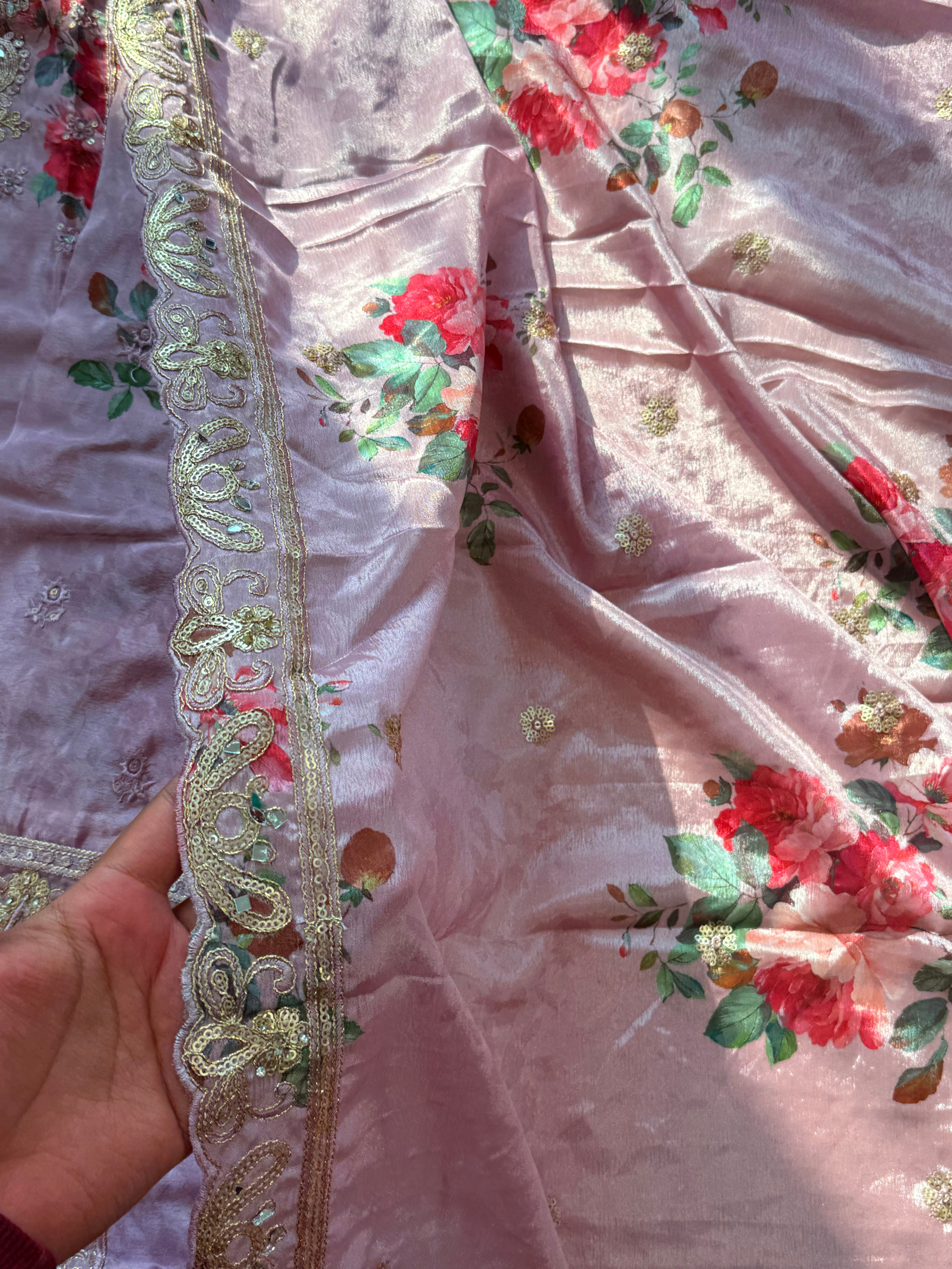 CHINNON SILK READYMADE EMBROIDERY SUIT 977 Q