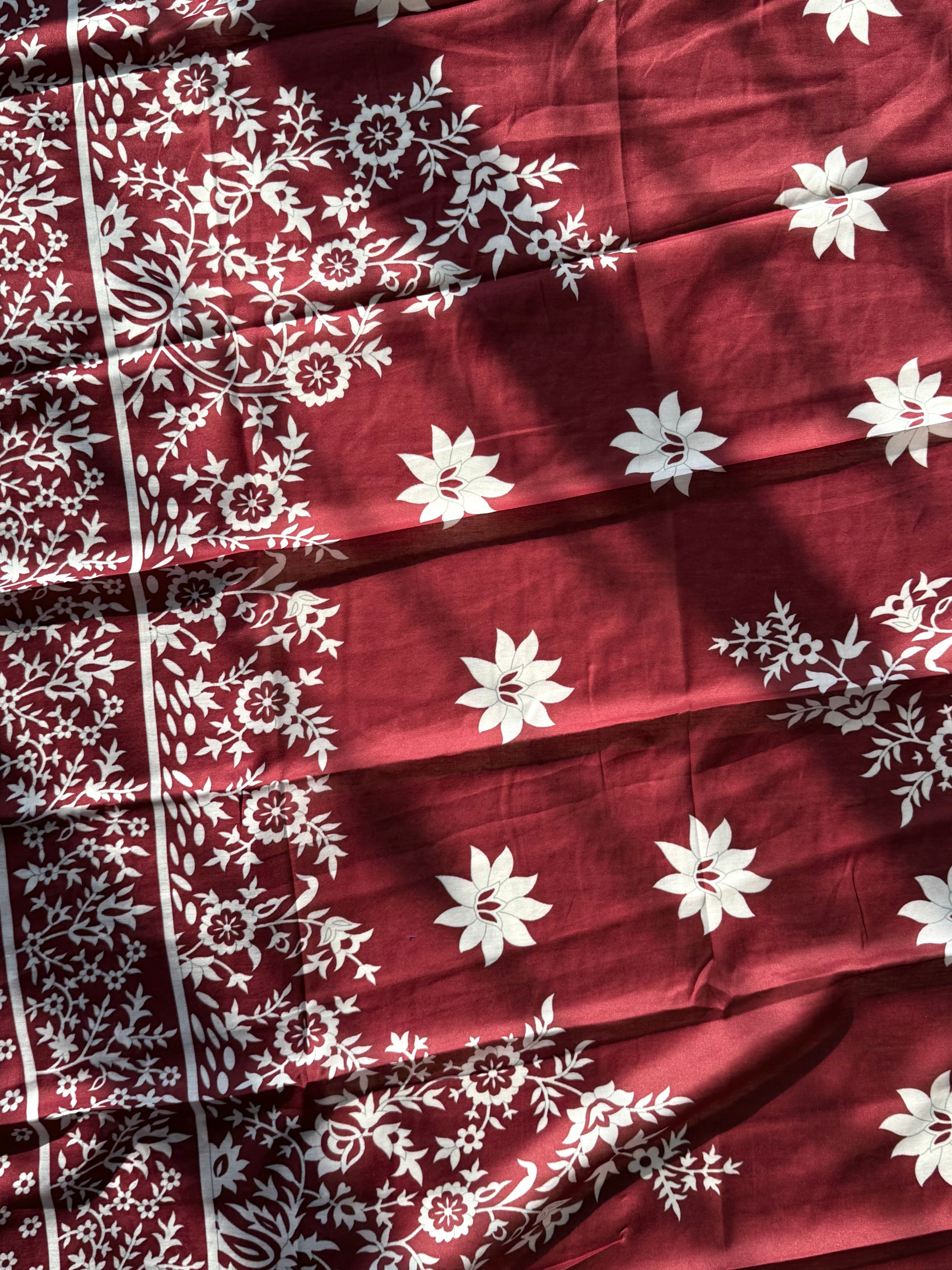 AVATARA MAROON COTTON EMBROIDERY SUIT 6 Q