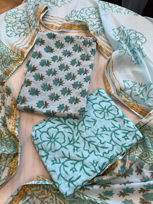 BLUE PURE COTTON BATIK SUIT 12