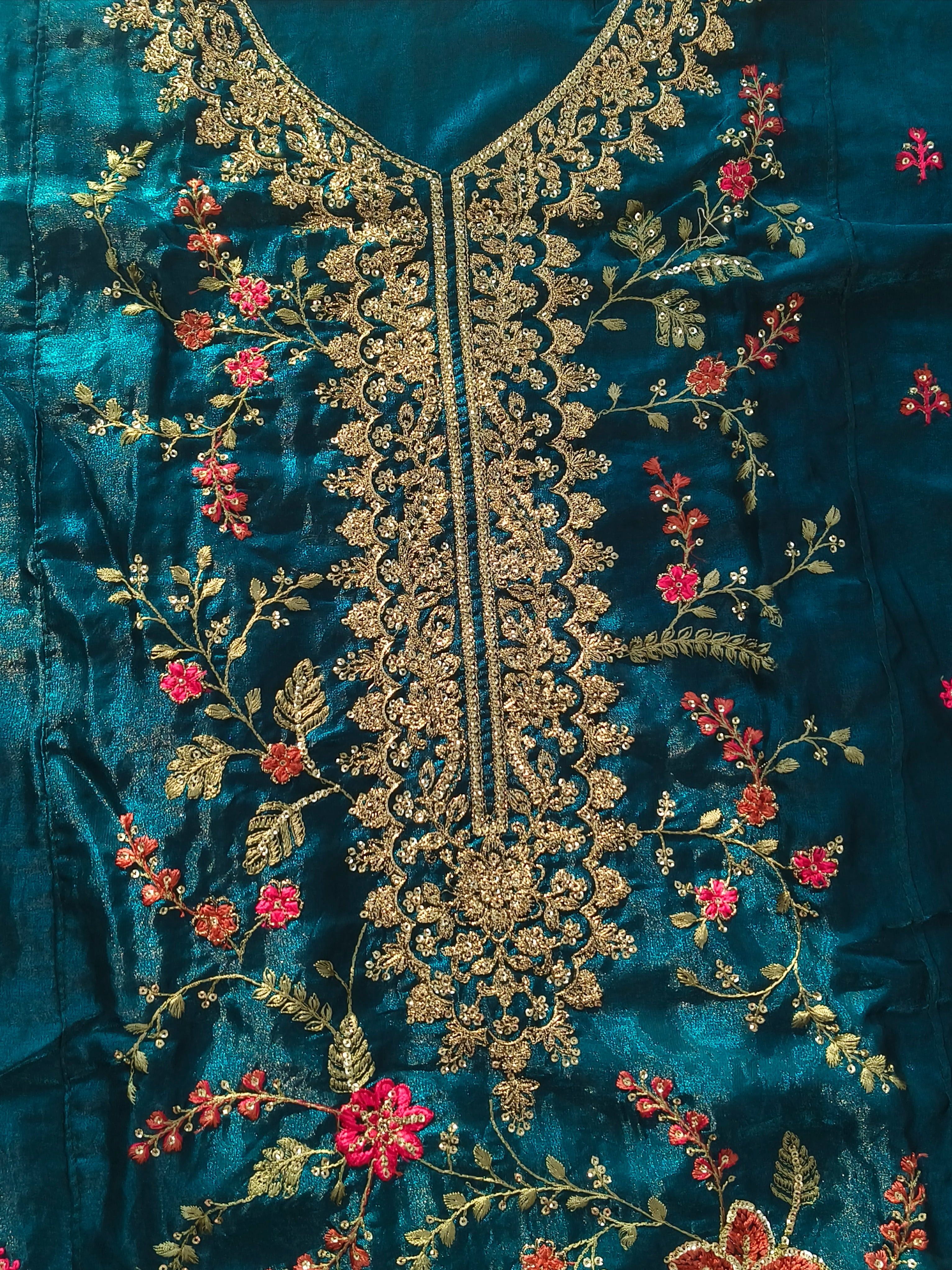 GLASS ORGANZA EMBROIDERY SUIT 3 Q