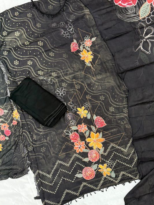 MUSLIN HAND EMBROIDERY SUIT