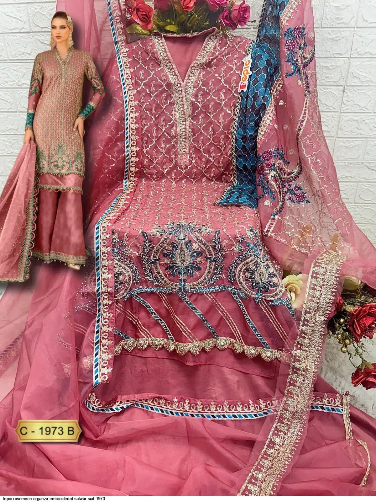 ORGANZA EMBROIDERY SUIT 1973F Q