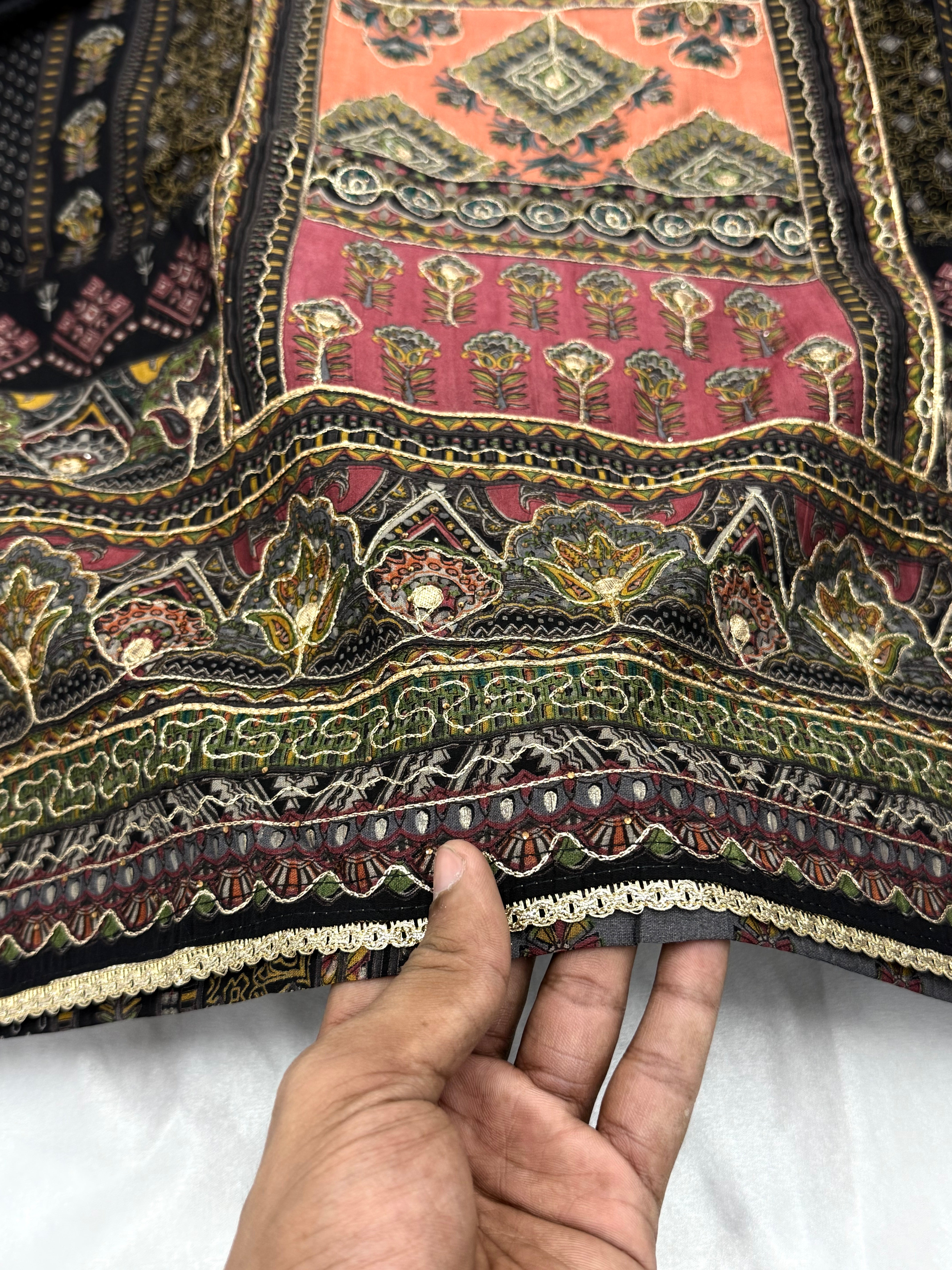 BLACK NAYAB MUSLIN EMBROIDERY SUIT Q