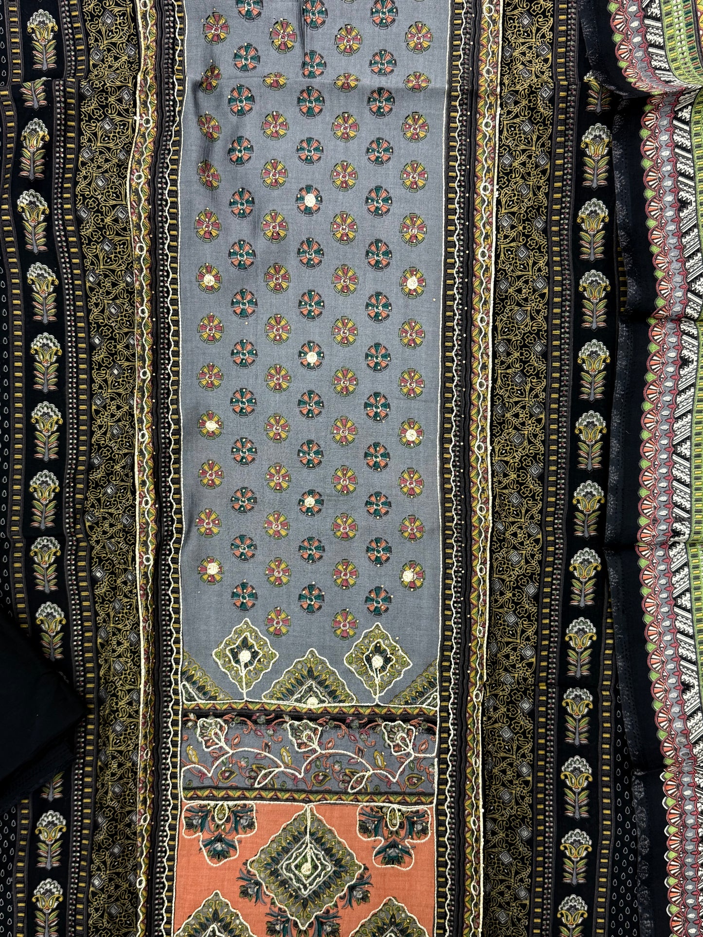 BLACK NAYAB MUSLIN EMBROIDERY SUIT Q