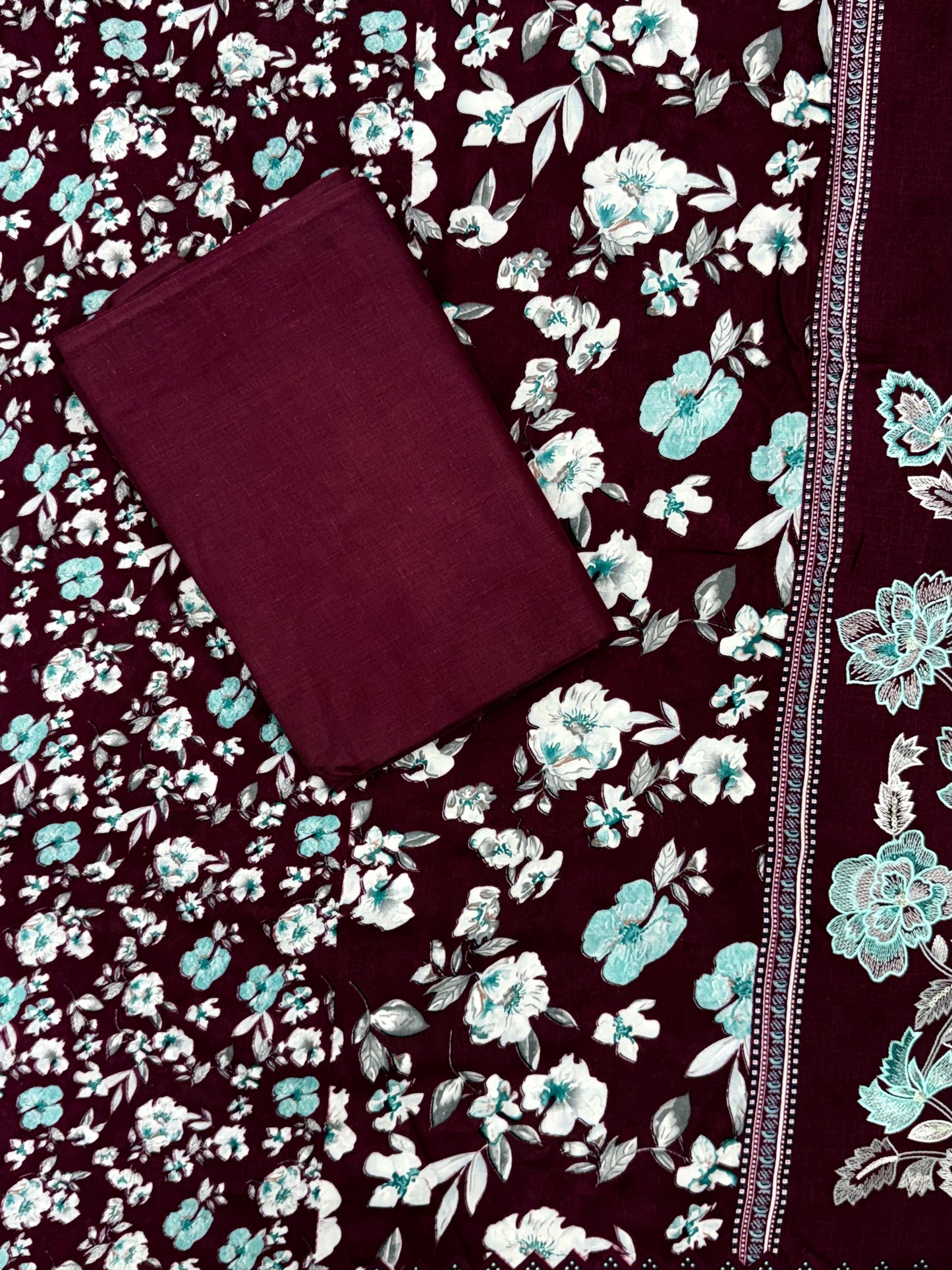 CASHMERE COTTON EMBROIDERY SUIT 2 Q