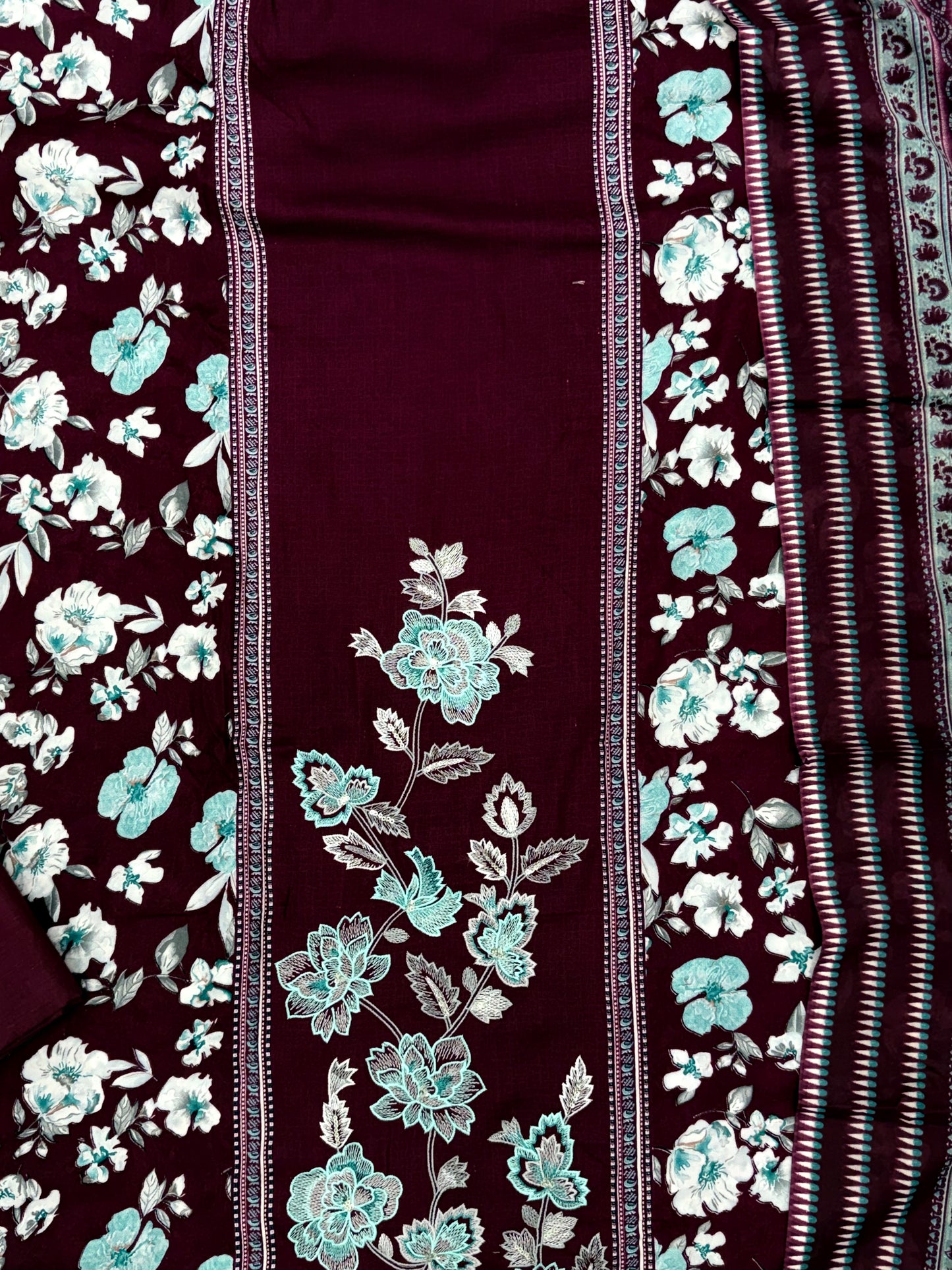 CASHMERE COTTON EMBROIDERY SUIT 2 Q