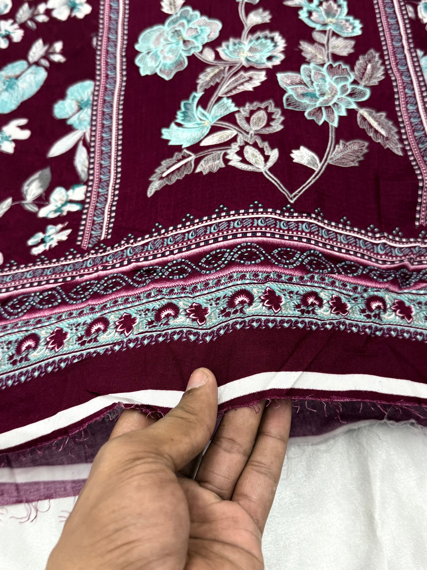 CASHMERE COTTON EMBROIDERY SUIT 2 Q