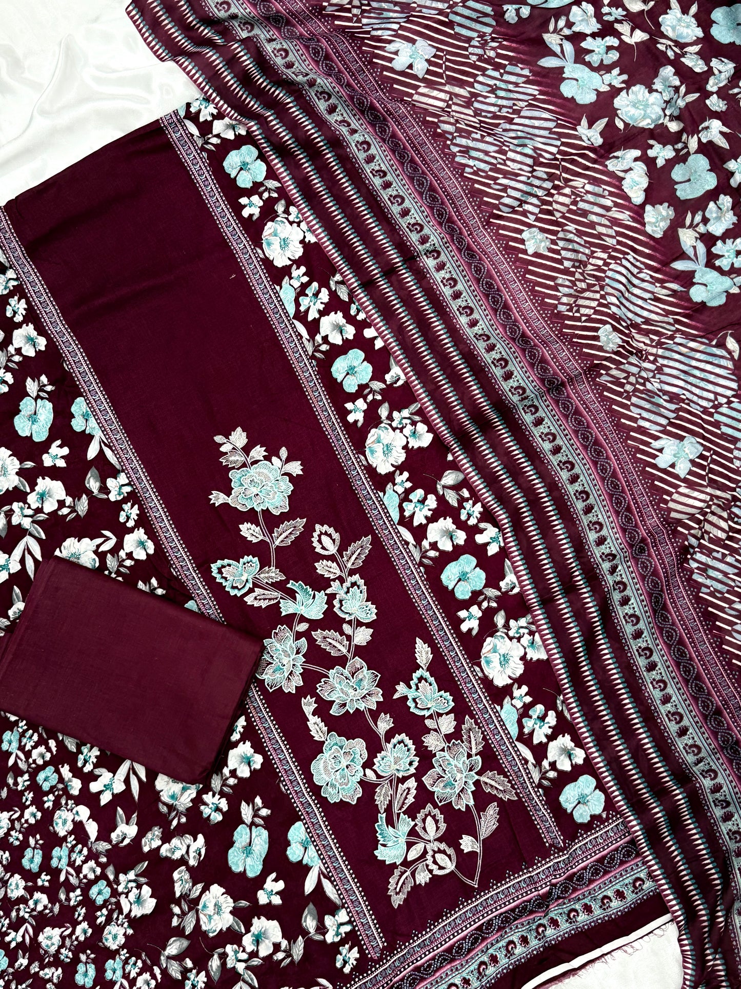 CASHMERE COTTON EMBROIDERY SUIT 2 Q