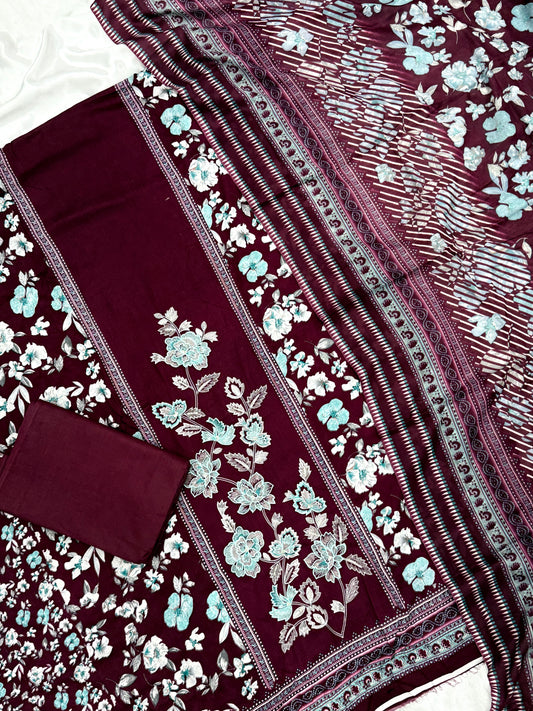 CASHMERE COTTON EMBROIDERY SUIT 2 Q