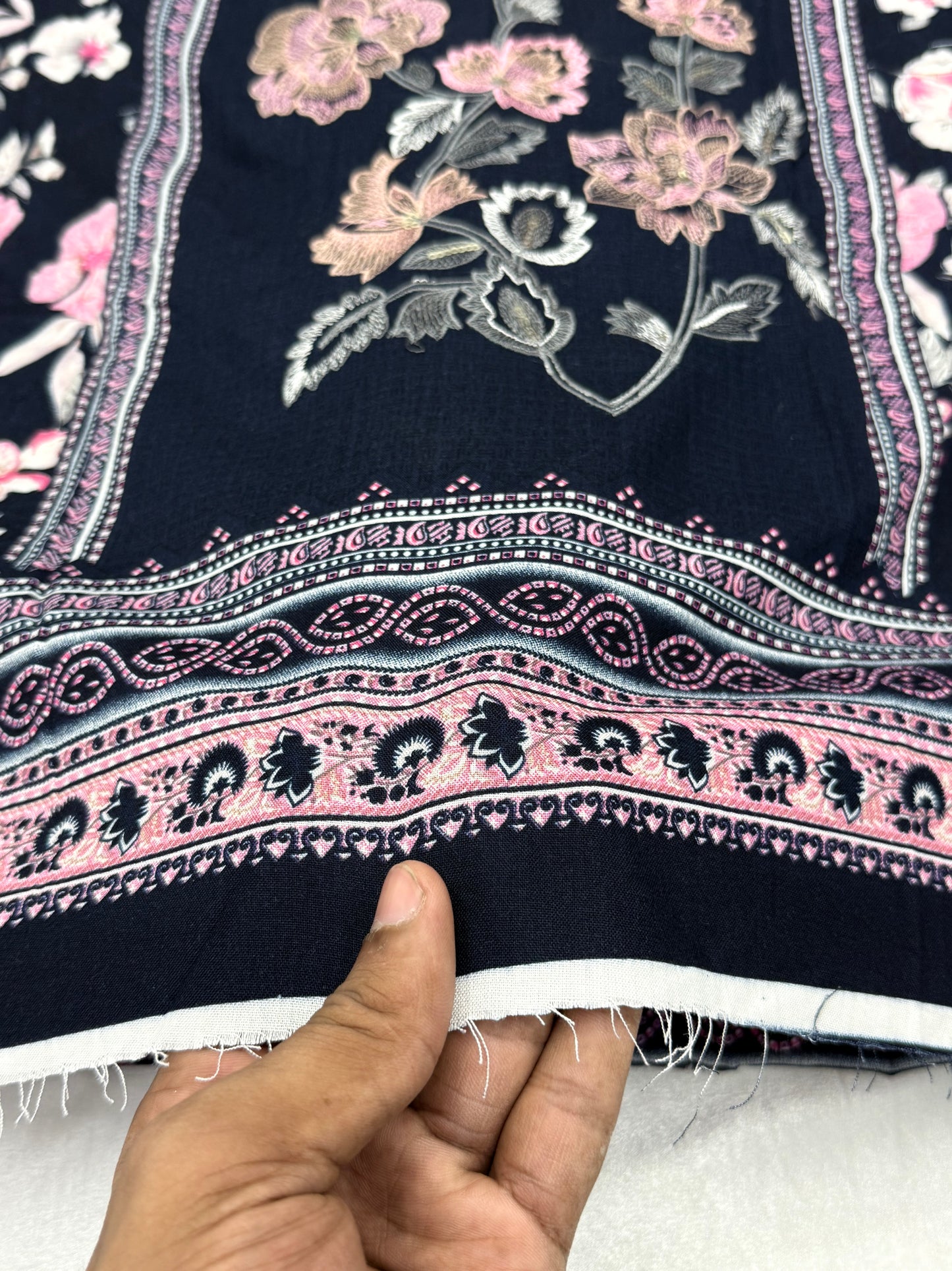 CASHMERE BLUE  COTTON EMBROIDERY SUIT 4 Q