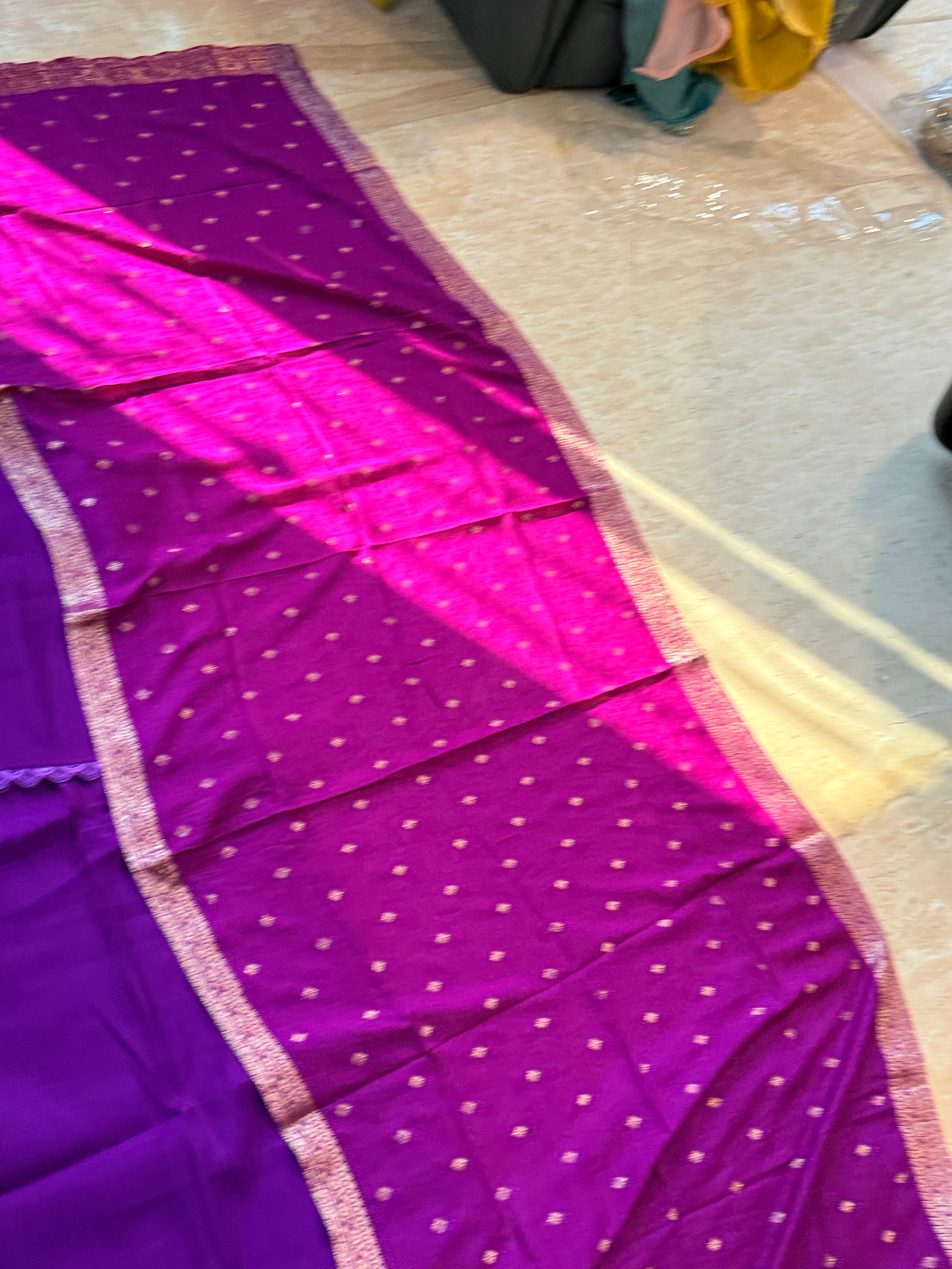 MUL CHANDERI HANDWORK FROCK 1 Q