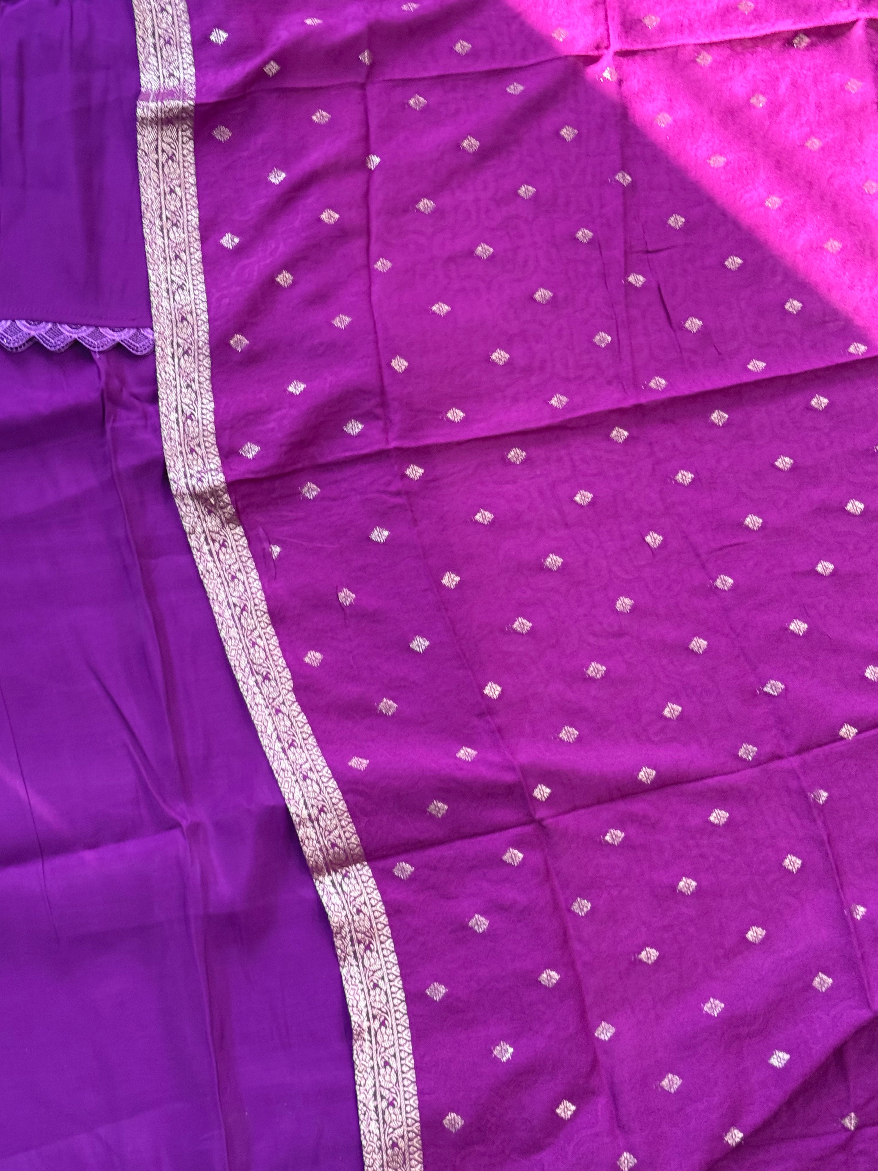 MUL CHANDERI HANDWORK FROCK 1 Q