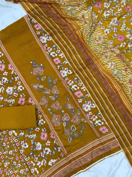 CASHMERE COTTON EMBROIDERY SUIT 3 Q