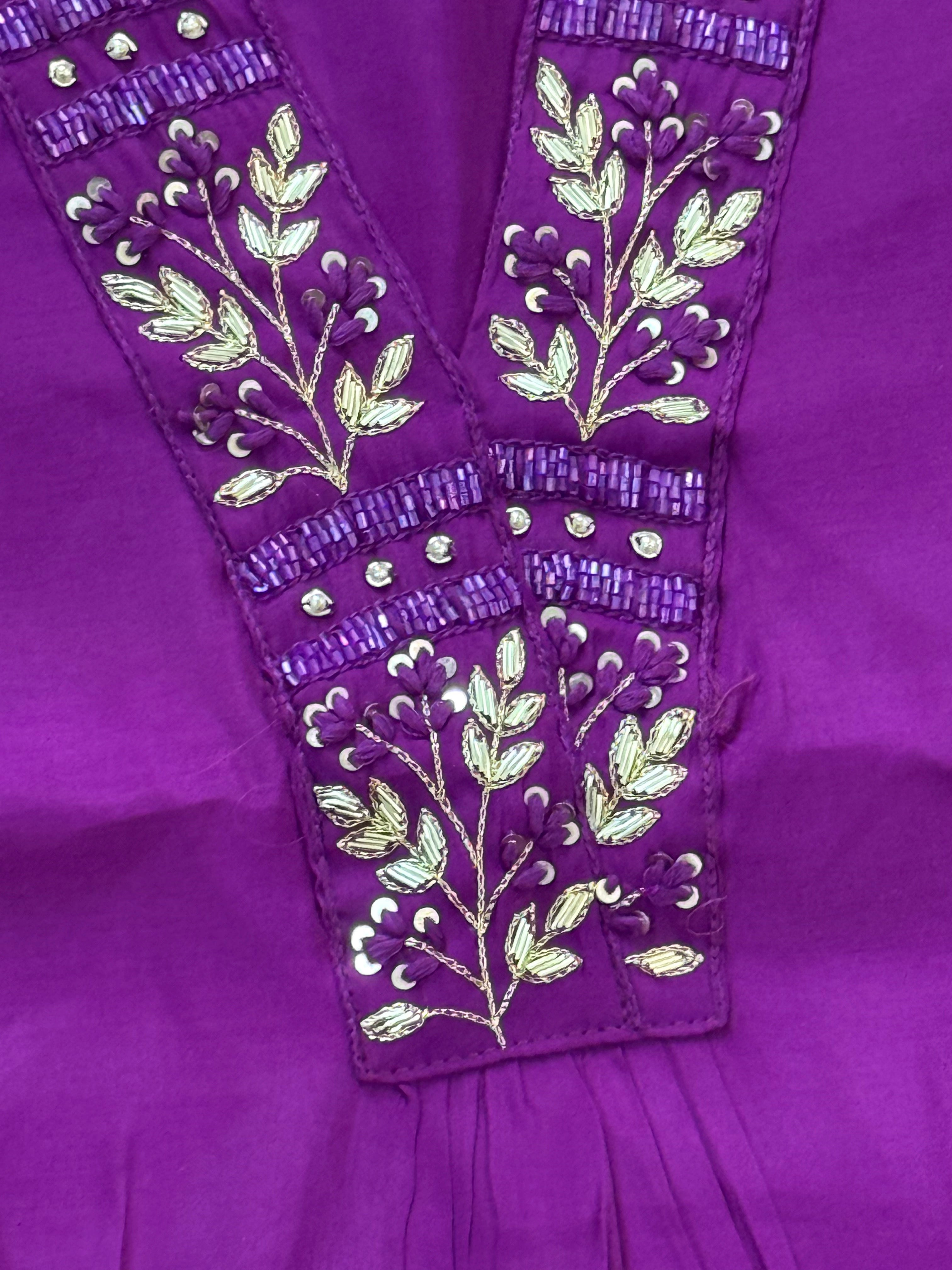 MUL CHANDERI HANDWORK FROCK 1 Q