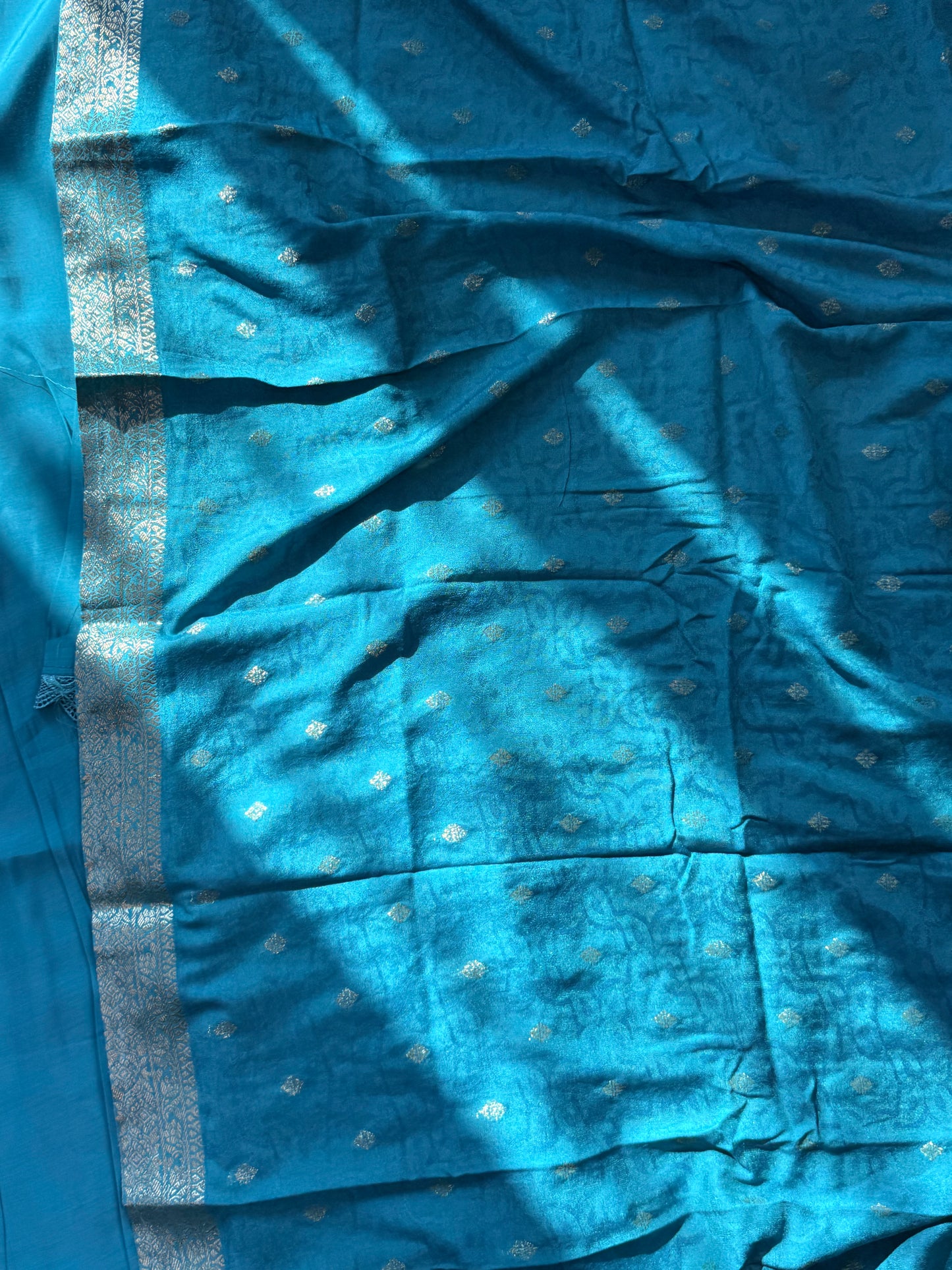 MUL CHANDERI HANDWORK FROCK 2 Q