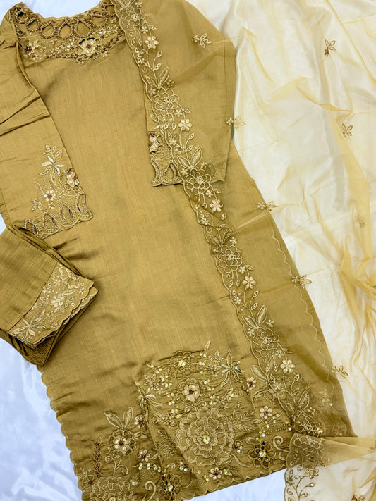 ZARQASH CUTWORK EMBROIDERY SUIT Q