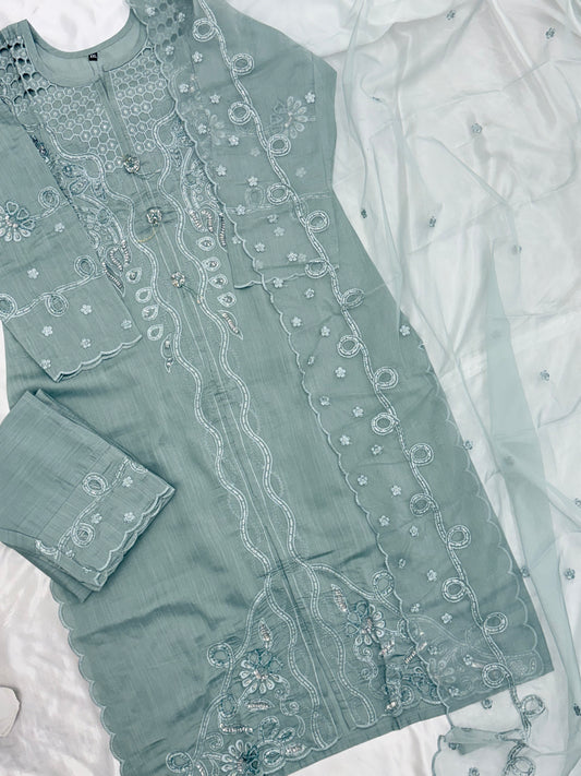 ZARQASH CUTWORK EMBROIDERY SUIT Q