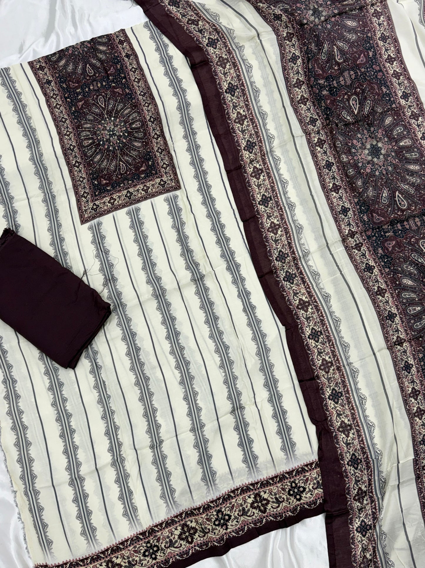 KAIRA MUSLIN HAND WORK EMBROIDERY SUIT 12 Q