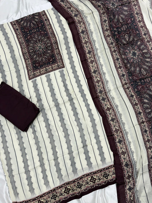 KAIRA MUSLIN HAND WORK EMBROIDERY SUIT 12 Q