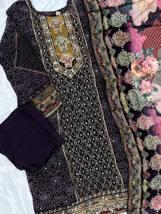 RAHI CREPE READYMADE SUIT Q