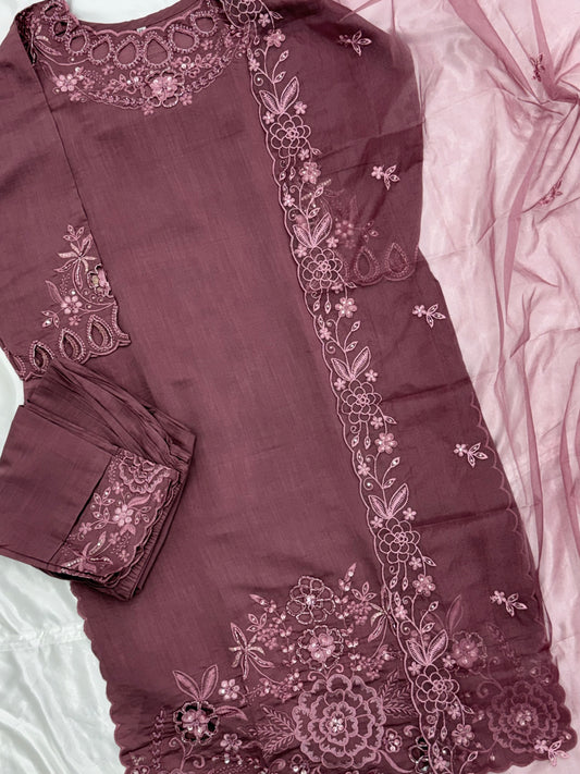 ZARQASH CUTWORK EMBROIDERY SUIT Q