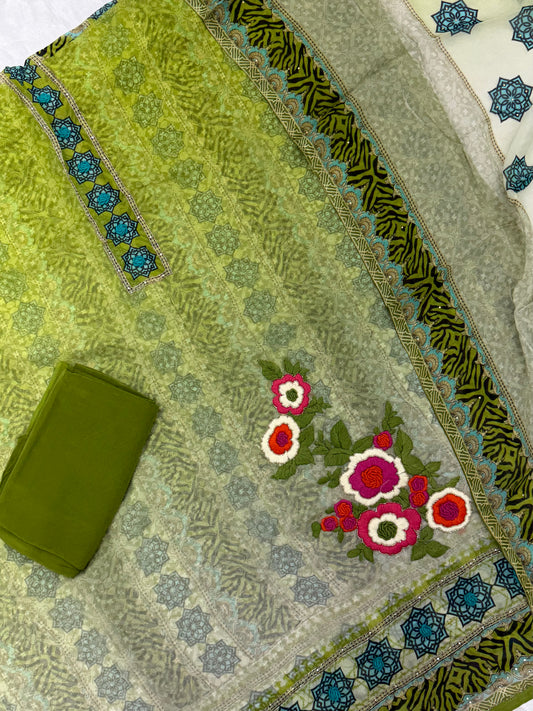 PURE CREPE EMBROIDERY SUIT Q