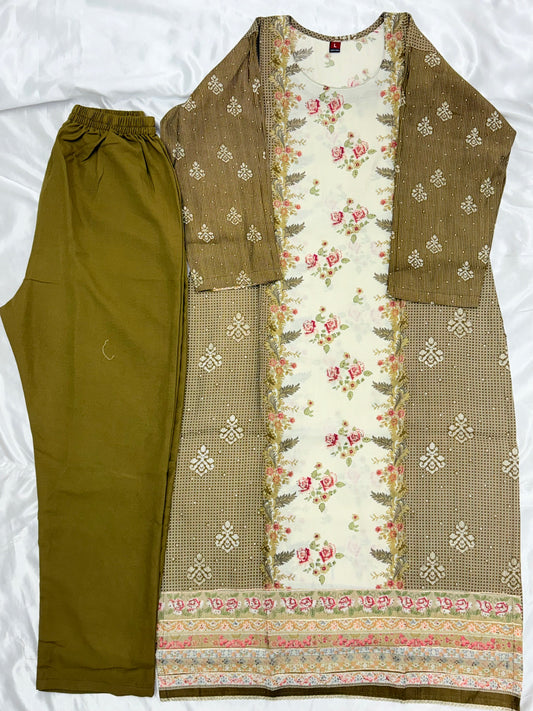 ZARA MUSLIN READYMADE SUIT 1 Q