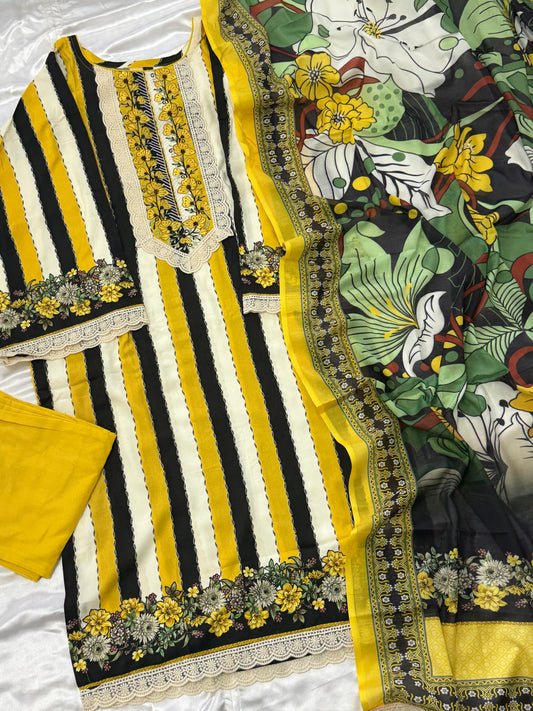 AZAA YELLOW READYMADE SUIT 5 Q