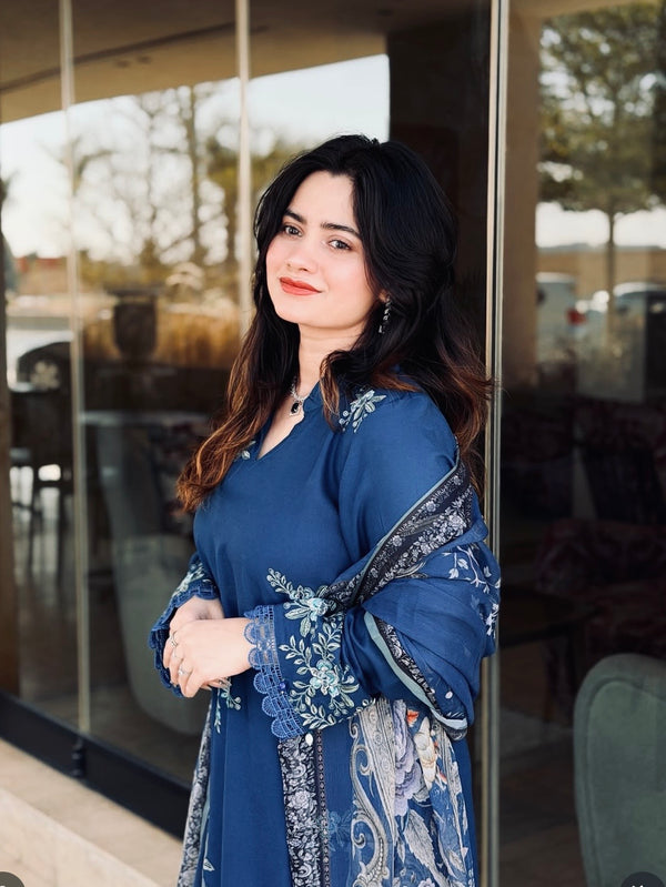 HARSHA BLUE RAYON EMBROIDERY SUIT R